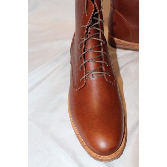 NISOLO MEN'S EVERYDAY LACE UP LEATHER BOOTS BRANDY BROWN SZ 10 $280 NIB - Picture 4 of 6